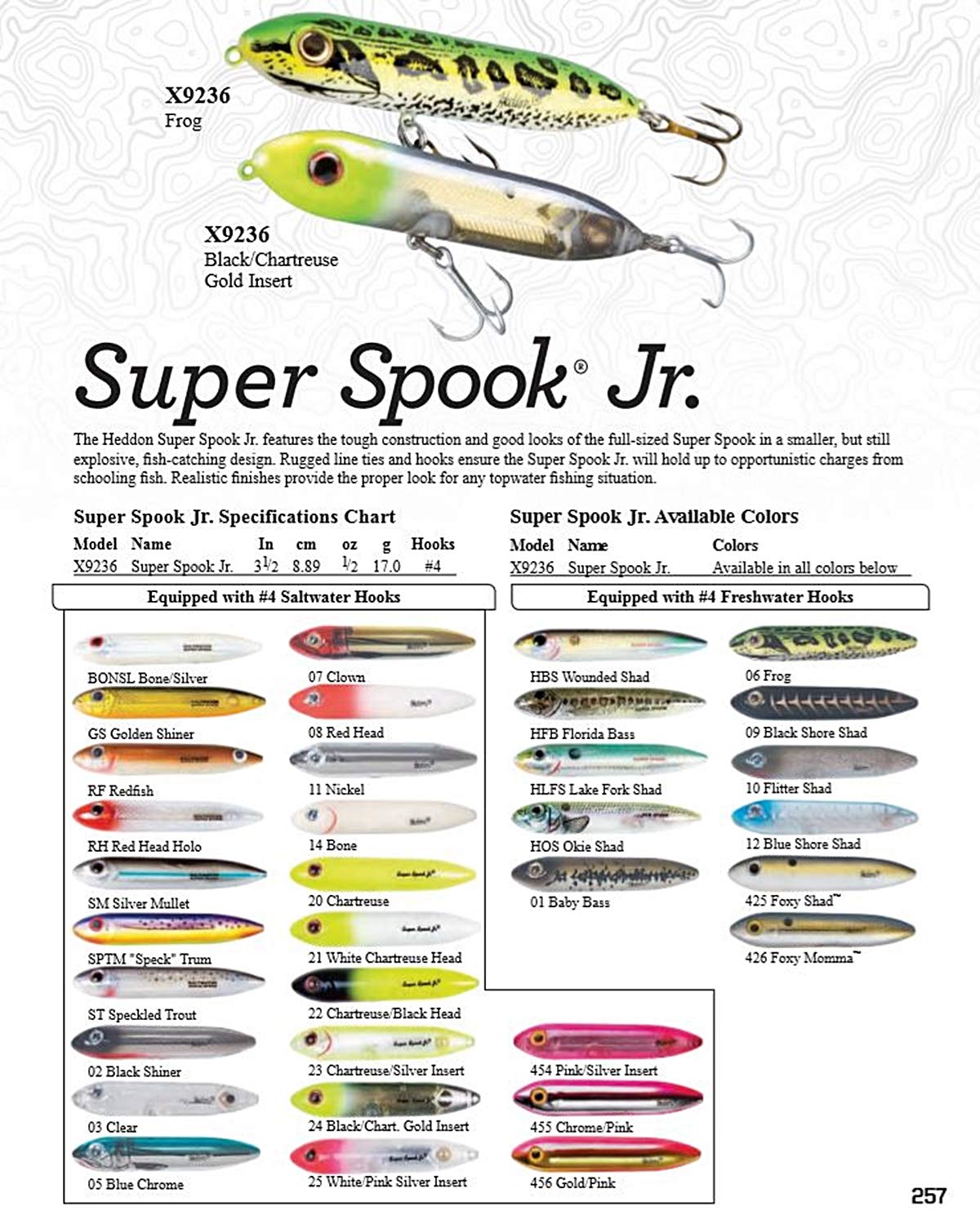 Heddon Super Spook Topwater Fishing Lure for Saltwater and Freshwater, Bone, Jr (1/2 oz)