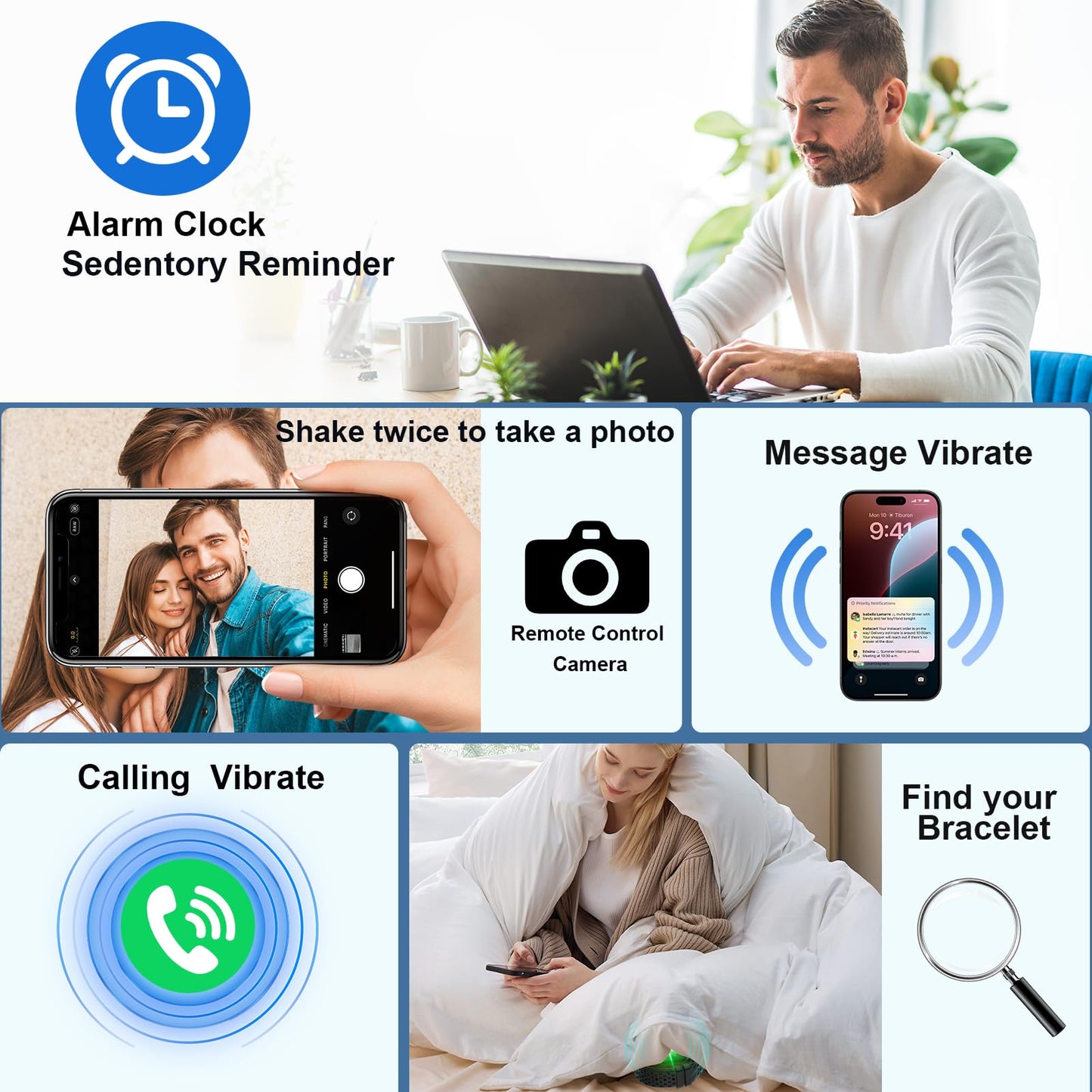 Smart Bracelet for Women and Men, Health Fitness Trackers with Heart Rate, Sleep Monitor, Blood Oxygen/Stress/Calorie/Step Tracker, Bracelet Smart Band, Health Tracker Fitness Bands,170+ Sports Modes