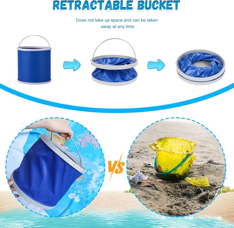 Baby Beach Pool - 7.2x7.2 Feet Kiddie Paddling Pool & Blanket | Portable Water Bag Included
