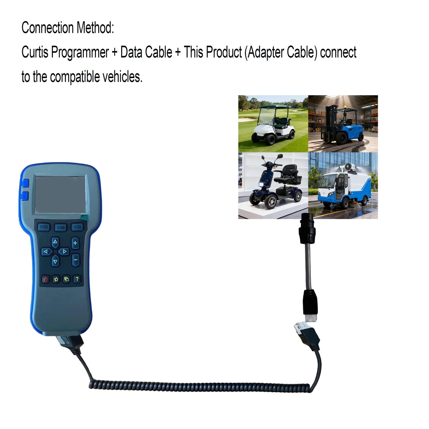 Curtis 1311 1313 Handheld Programmer Cable, 7.87'' 4-Pin Diagnostic Cable Adapter for Club Car Golf Cart, Replaces OEM 101909901 102251501, Molex Port Programming Connector for Precedent & DS Models