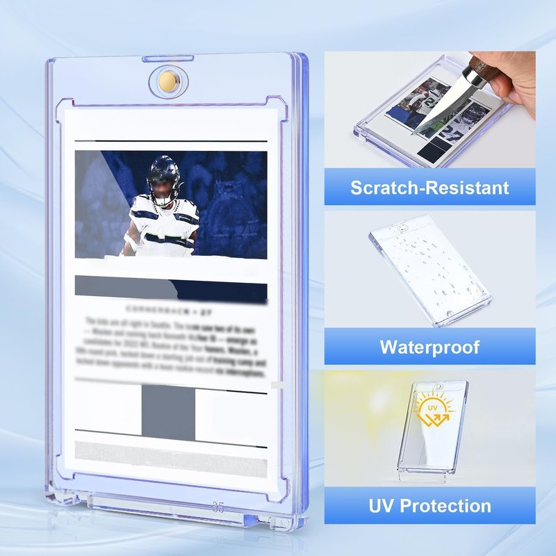 Magnetic Card Holder - 30ct One Touch Trading Card Protectors | Hard Plastic, U-V Protection for Sports Cards