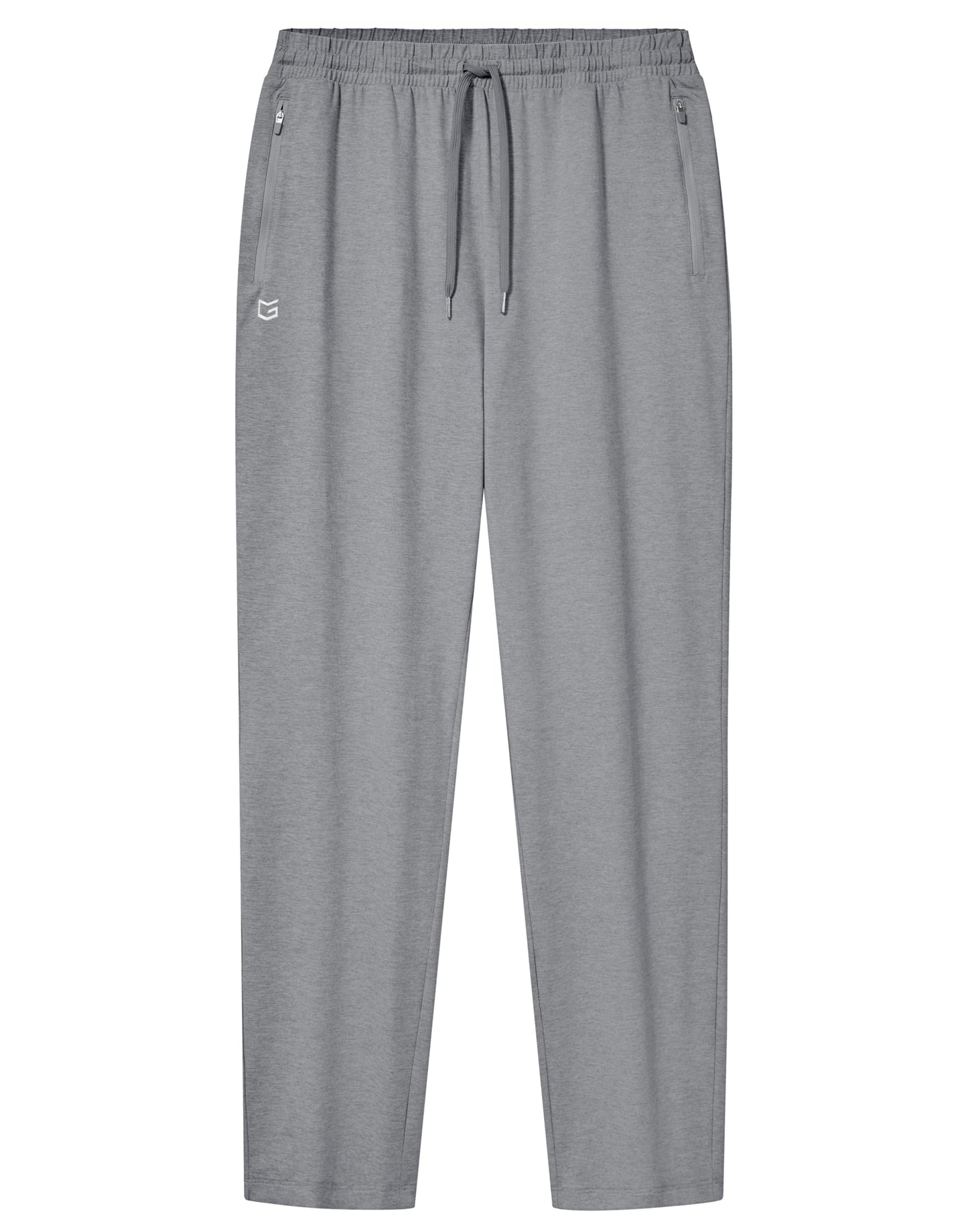 G Gradual Men's Sweatpants with Zipper Pockets Lightweight Athletic Workout Pants Soft Casual Lounge Sweat Pants for Mens(Platinum Heather, L)