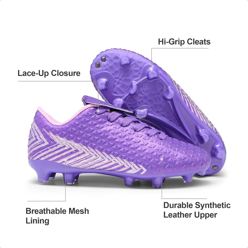 Boys & Girls Outdoor Soccer Cleats - Firm Ground Football Shoes | Little & Big Kid Sizes