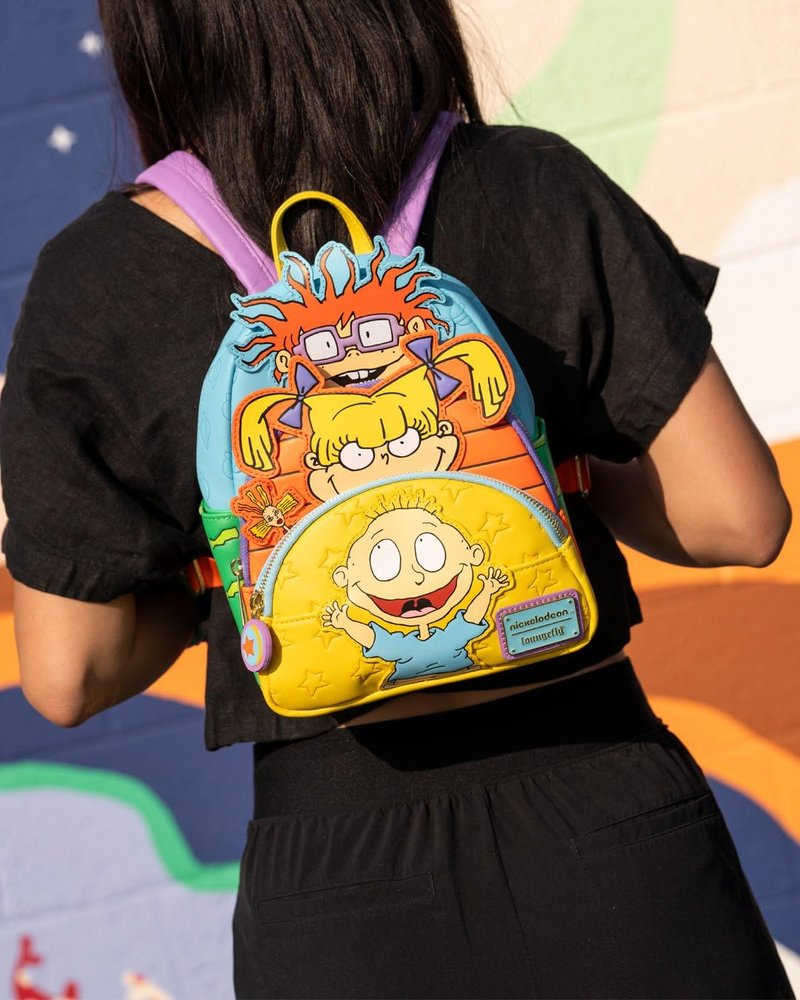 Loungefly Nickelodeon Rugrats Glow In The Dark Tommy, Chuckie, and Angelica Triple Pocket Womens Backpack