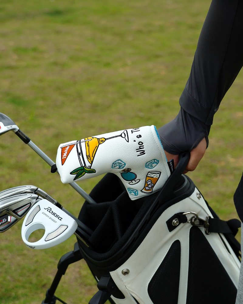 Big Teeth Golf 19th Hole Driver Headcover, Drink-Themed Cover,Funny and Cute Putter Cover White Golf Club Covers Golf Gifts (Blade)