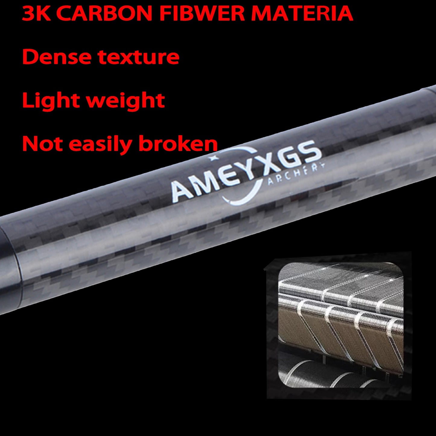 AMEYXGS 6/8/10/12 Inch Archery Bow Stabilizer Carbon Fiber Balance Bar Rod Side Rod Stabilizer Dampen Weight for Compound Bow Recurve Bow Accessory (red, 10 Inch)