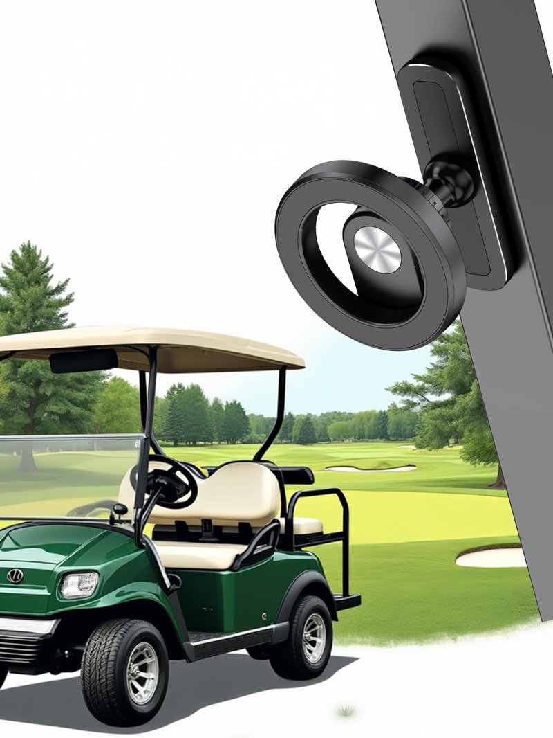 Foldable Magnetic Phone Holder for Golf Cart and Gym, 360° Adjustable Phone Holder for MagSafe, Dual Magnet Fitness Phone Mount Compatible with iPhone 16/15/14/13/12 Series, Golf Cart Accessories