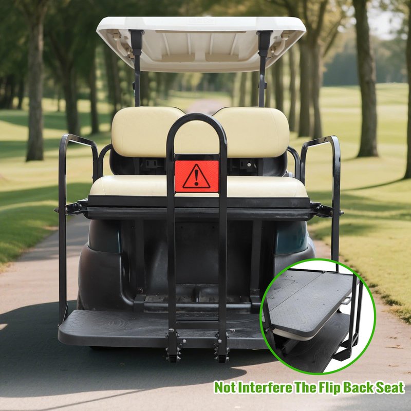 Roykaw Golf Cart No-Drilling Rear Seat Safety Grab Bar Compatible with EZGO, Club Car, Yamaha Gas & Electric Vehicles, Golf Handrail Bar for Rear Seat Passenger, Detachable & Easy to Install