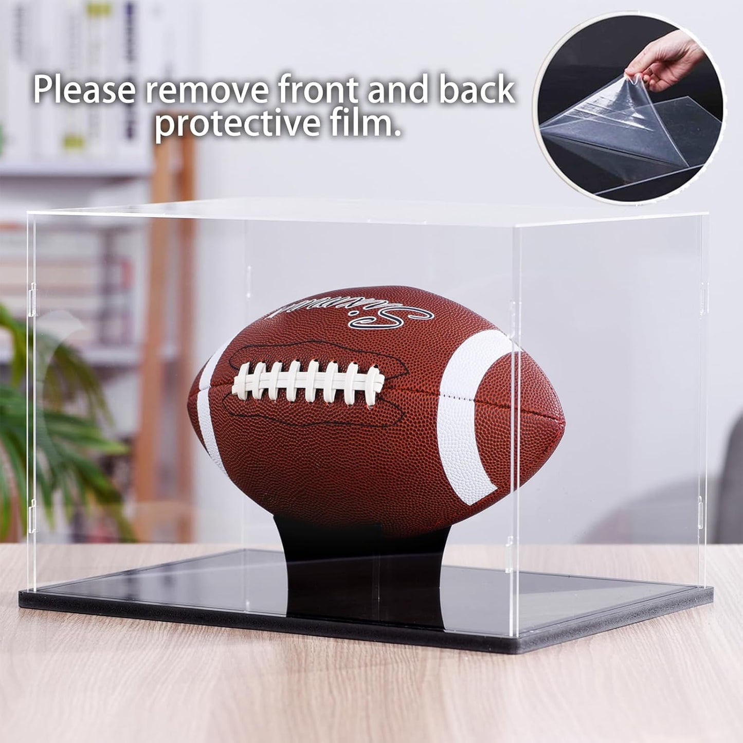 Football Display Case - Full Size Acrylic UV Protected Box for Autographed Memorabilia | Perfect for Collectors