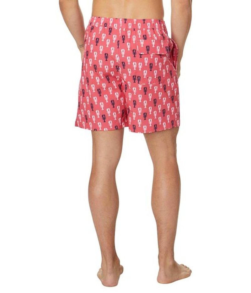 Vineyard Vines Men's Standard 7" Printed Chappy Trunks, Lobster Stack/Jetty Red XX-Large