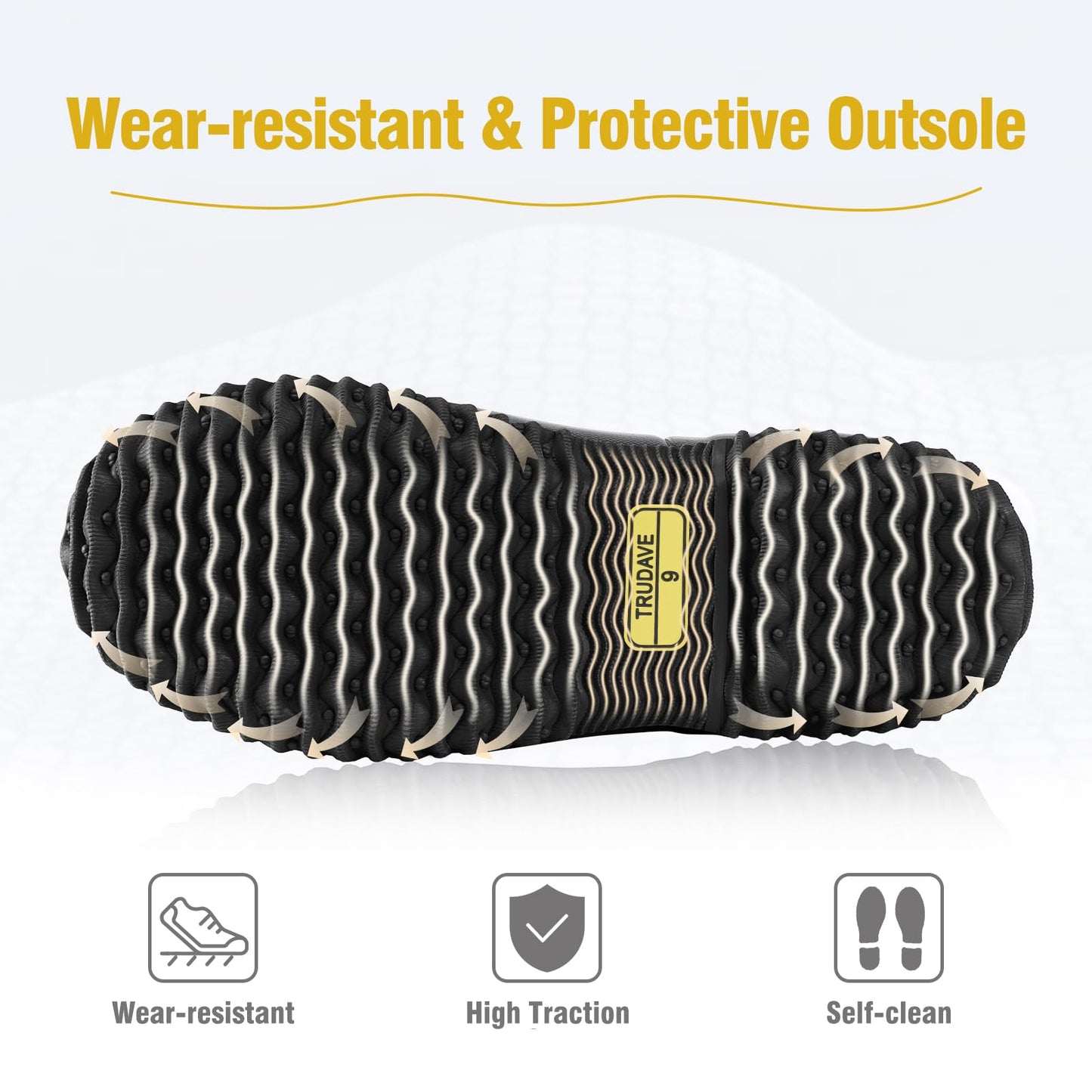 Trudave Rubber Boots for Women, Mid Calf Rain Boots, Womens Waterproof Boots, Neoprene Insulated Outdoor Work Mud Boots for Hunting Farming Gardening Fishing, Chicken, Size 6