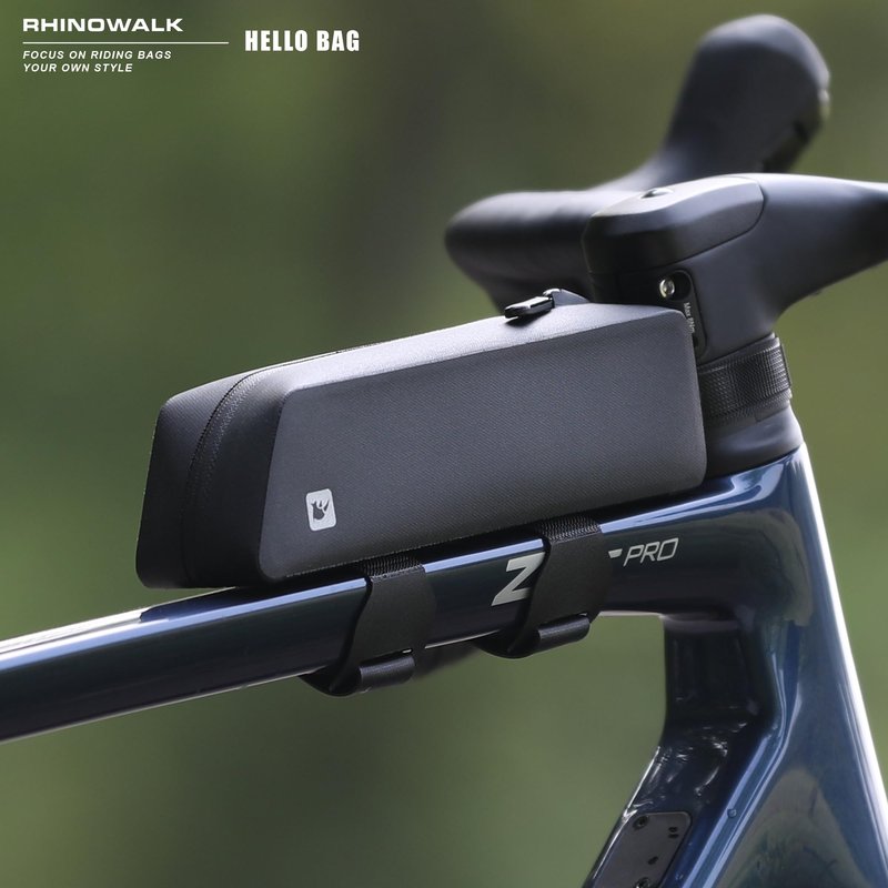 abamita Bike Top Tube Bag Waterproof Small Top Tube Bag with Zipper Fully Waterproof and Stable Bicycle Frame Bag Professional Cycling Accessories for Mountain Road Bike Black