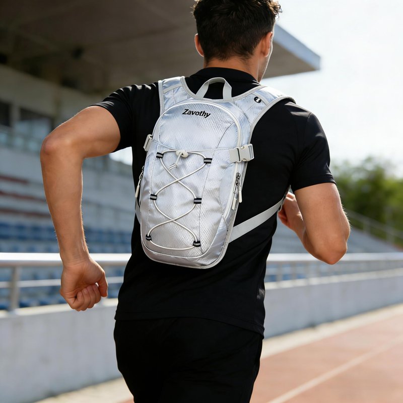 Zavothy Lightweight Hydration Backpack with 2L Water Bladder Water Backpack Hydration Pack for Cycling Running Biking Hiking Backpack Silver