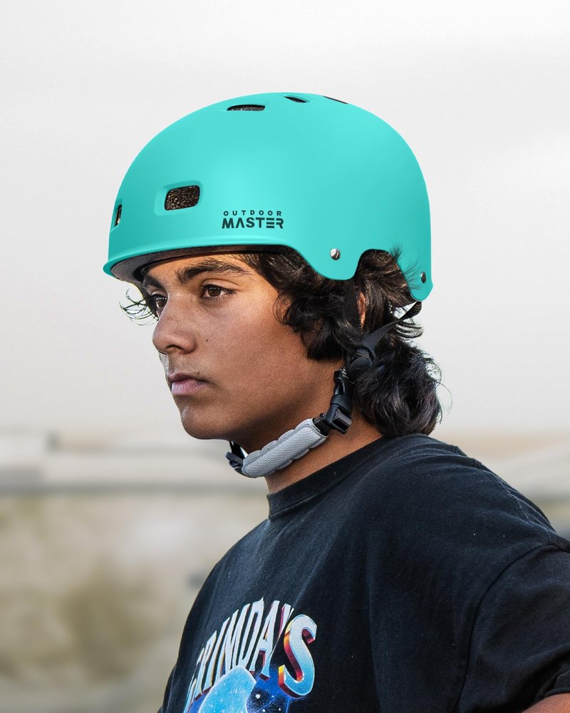 OutdoorMaster Skateboard Cycling Helmet - Two Removable Liners Ventilation Multi-Sport Scooter Roller Skate Inline Skating for Kids, Youth & Adults - M - Mint Green