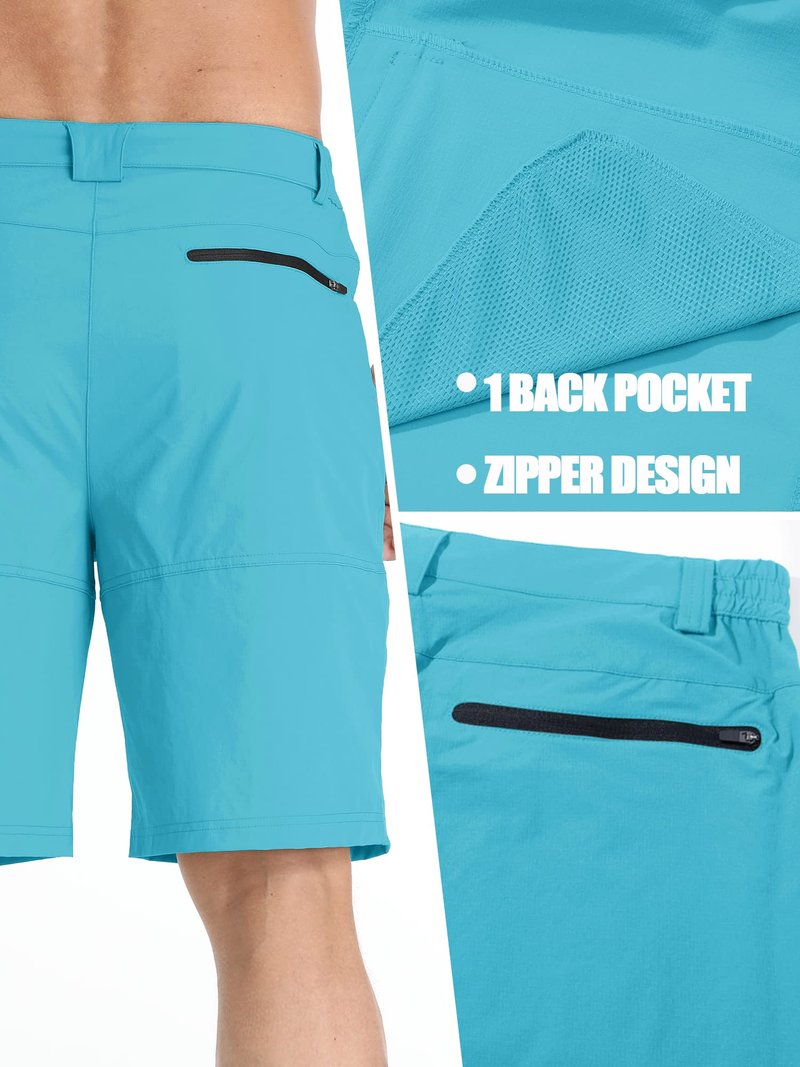 TACVASEN Shorts for Men Hiking Outdoor Shorts Quick Dry Casual Breathable Fishing Golf Dress Cargo Summer Shorts Ice Blue 36