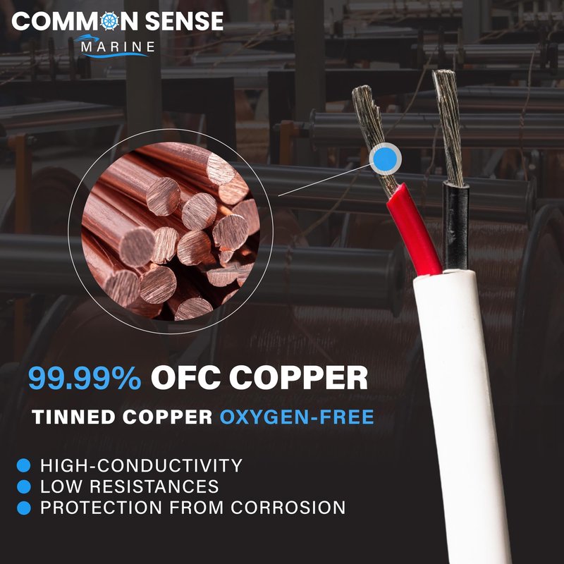 14 Gauge 2 Conductor Marine Wire - 200 ft Duplex Flat Marine Grade Wire Tinned Copper Oxygen-Free Insulated - 14/2 AWG UL 1426 Standard PVC Wire for Boat, Automotive, Speakers, Camper & Trailers