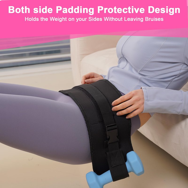 SOCASA Hip Thrust Belt with 5 Resistance Bands Set – Slip-Resistant Padding for Glute Workouts, Adjustable Booty Belt for Dumbbells, Kettlebells, and Weight Plates, Home & Gym Glute Trainer (Black)