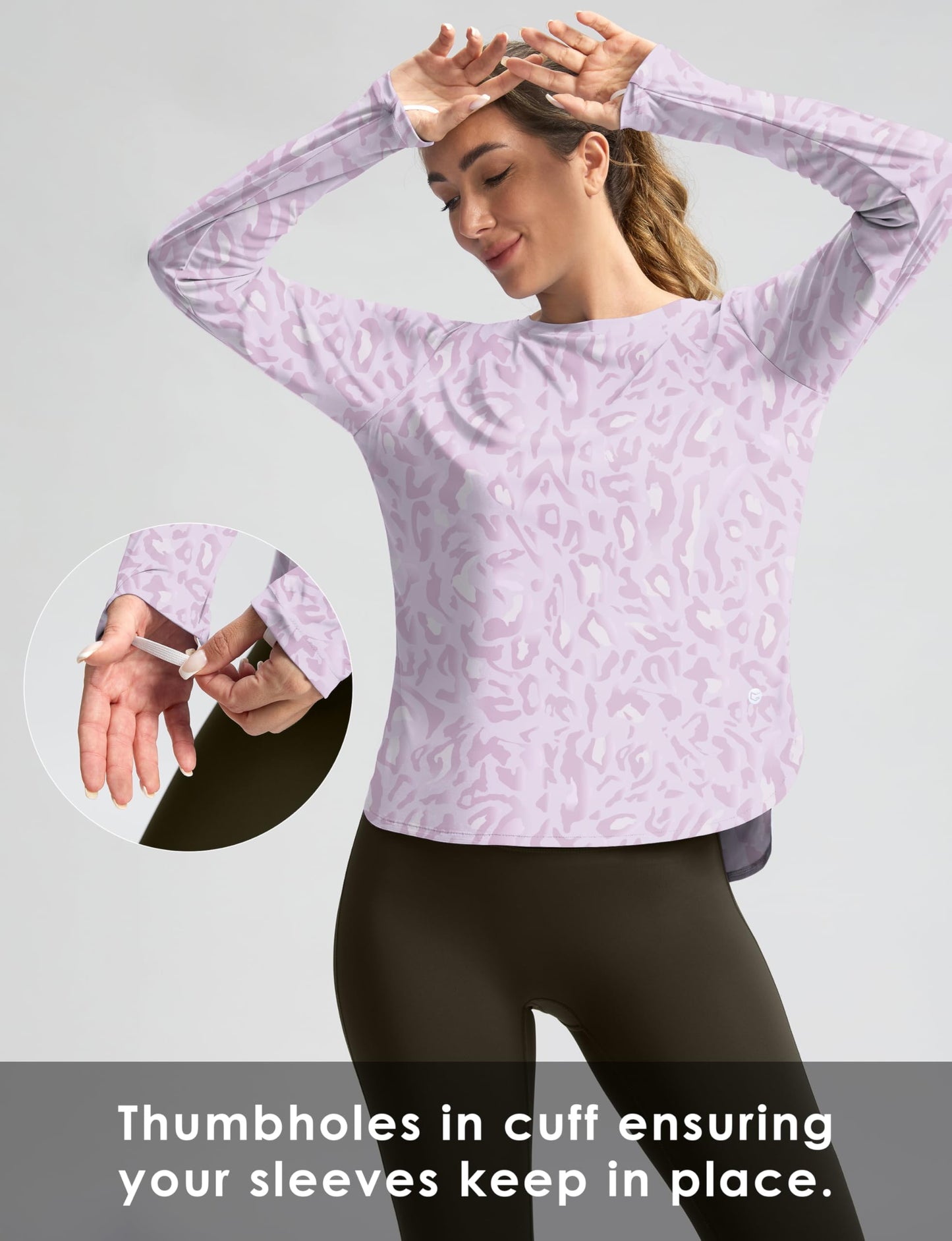 Women's Sun Shirts UPF 50+ Long Sleeve UV Protection Shirt Lightweight Quick Dry Workout Hiking Tops for Women(Purple Swamplands,XL)