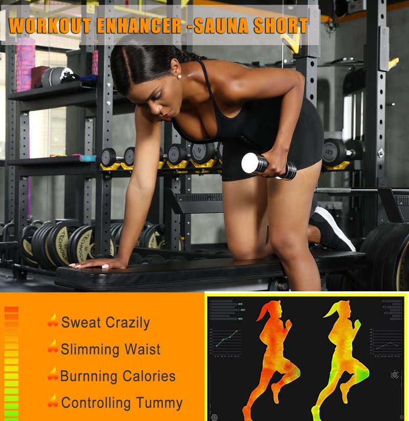 BODYSUNER Sweat Sauna Leggings Pants for Women Compression Workout Gym Slimming Thigh Trimmer Blue,SM