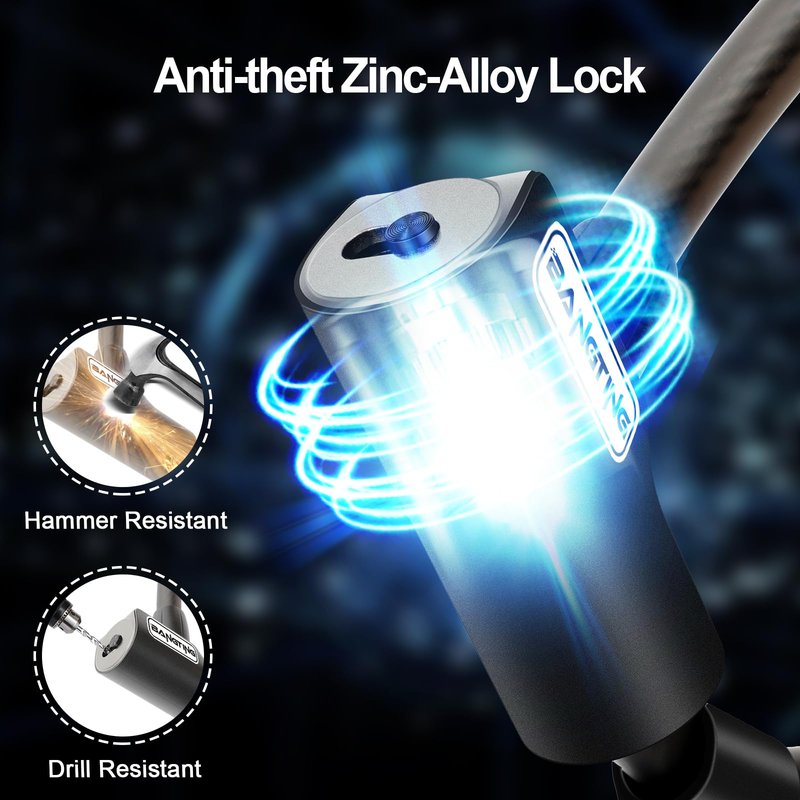 BANGTING 4 Feet Electric Scooter Bike Lock with Mounting Bracket & 2 Keys - 12mm Thick Heavy Duty Keyed Cable Lock, Anti Theft Weatherproof for E-Scooter, Bicycle, Kids Bike, Ebike, Scooter, Stroller