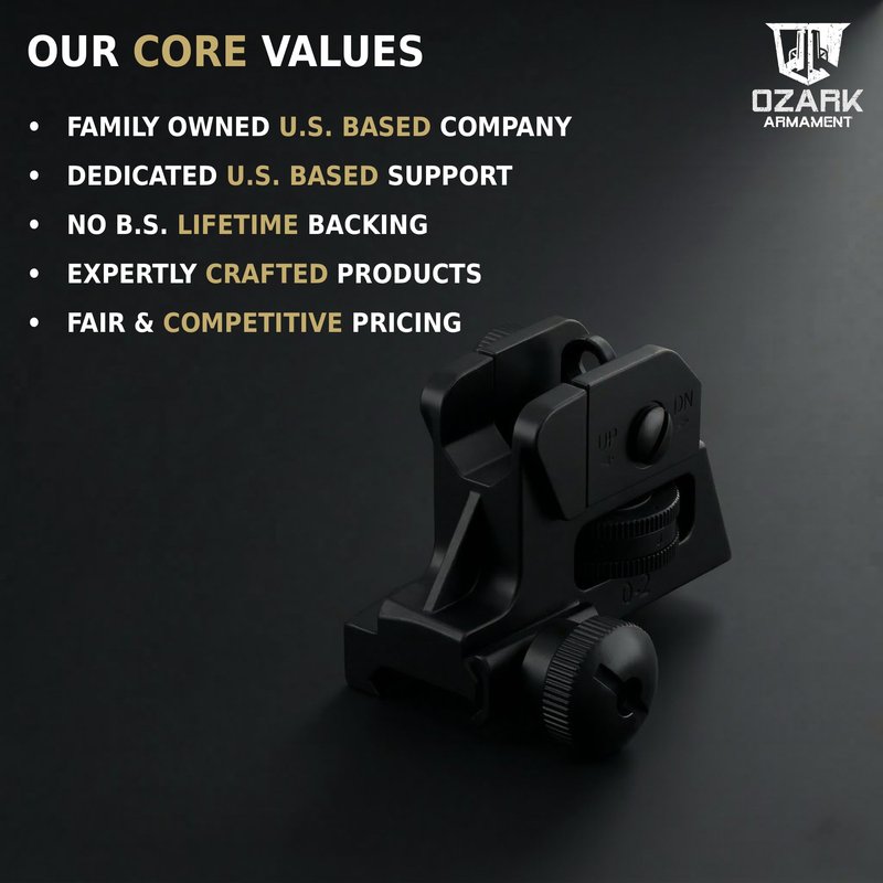 Ozark Armament A2 Rear Sight - Picatinny Iron Sights with All Metal Construction - Two Aperture Sight for Close and Precision Targets - Designed to Mount on a Picatinny Rail