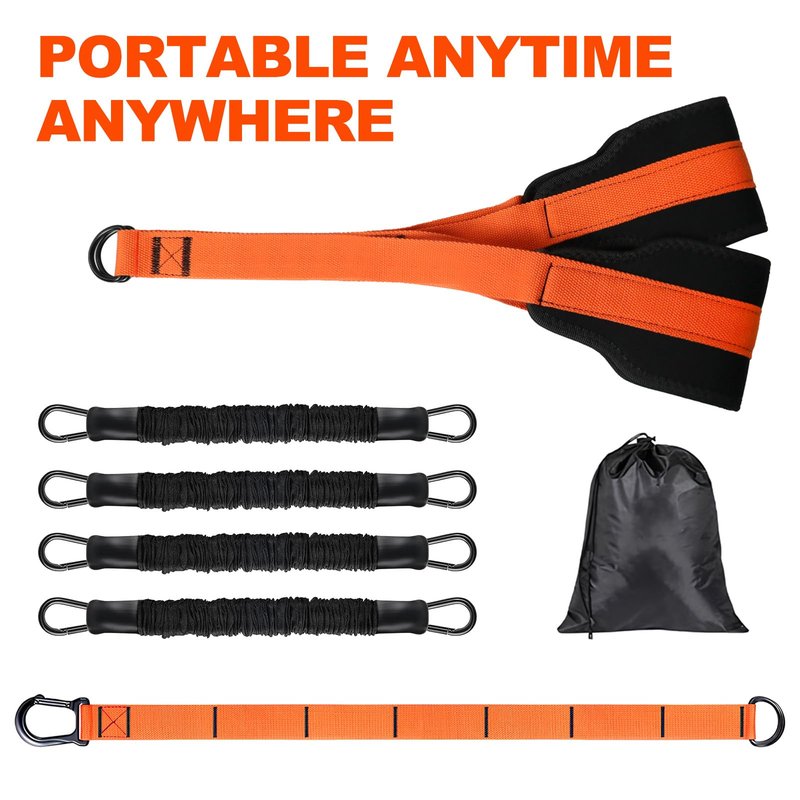 Janhemei Pull Up Assistance Bands 65-260lbs, 4 Heavy Duty Pull Up Resistance Bands with Fabric Feet/Knee Rest for Pull Up Bar, Body Strength Training, Home Gym Fitness