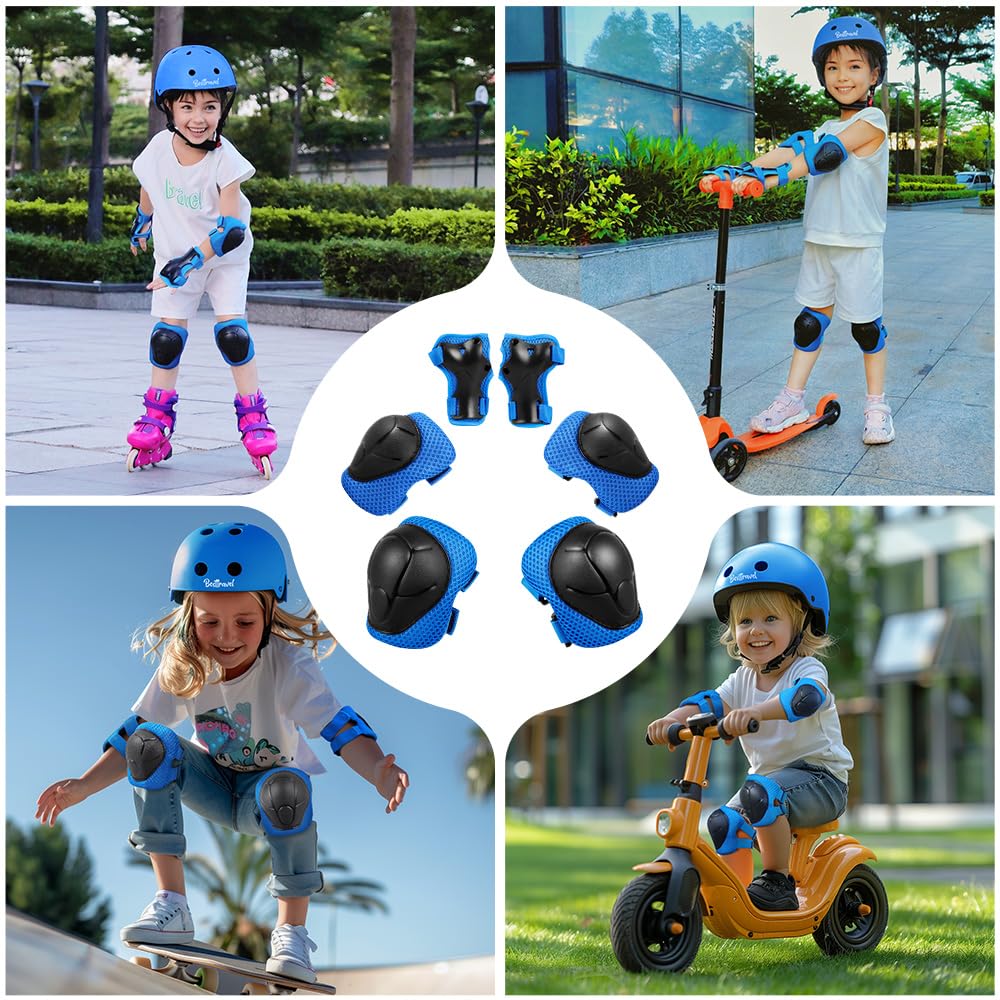 Besttravel Kids/Youth Knee Pad Elbow Pads Guards Protective Gear Set, Toddler Knee and Elbow Pads with Wrist Guards 3 in 1 for Skating Cycling Bike Rollerblading Scooter