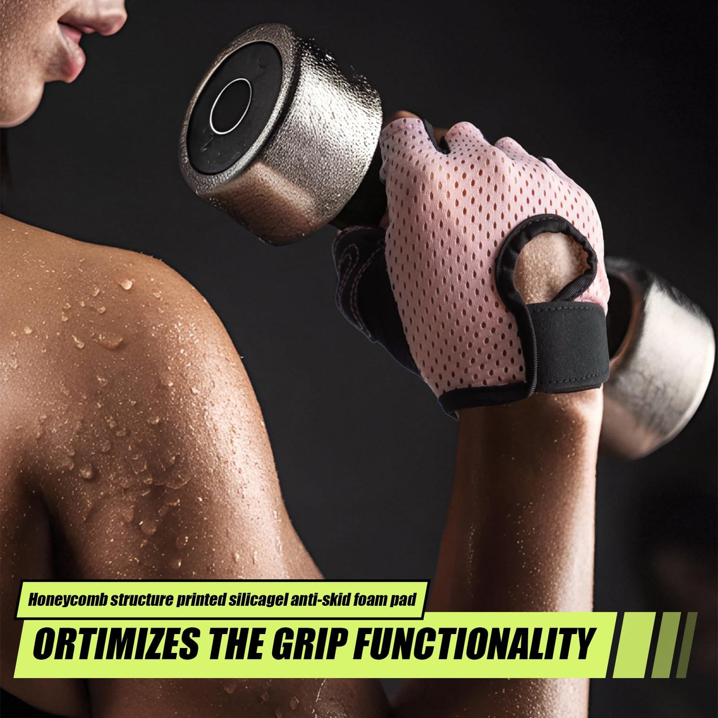CINDALOG Weight Lifting Gloves Full Palm Protection, Workout Gloves for Gym, Cycling, Exercise, Breathable, Super Lightweight for Mens and Women (Black, Small)