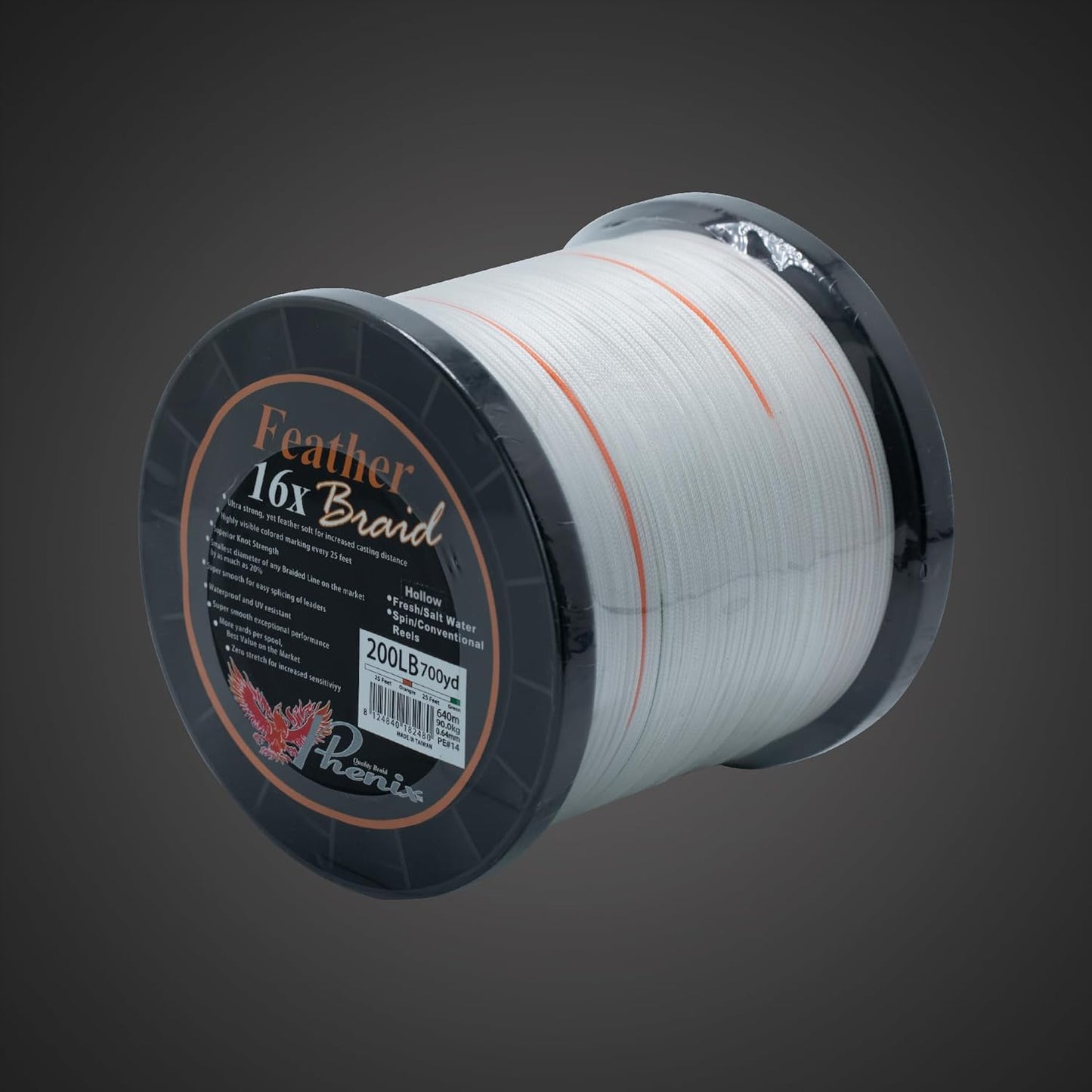 Phenix Rods X8 PE Braid Fishing Line - 65 LBS Strength, 350 YDS Length
