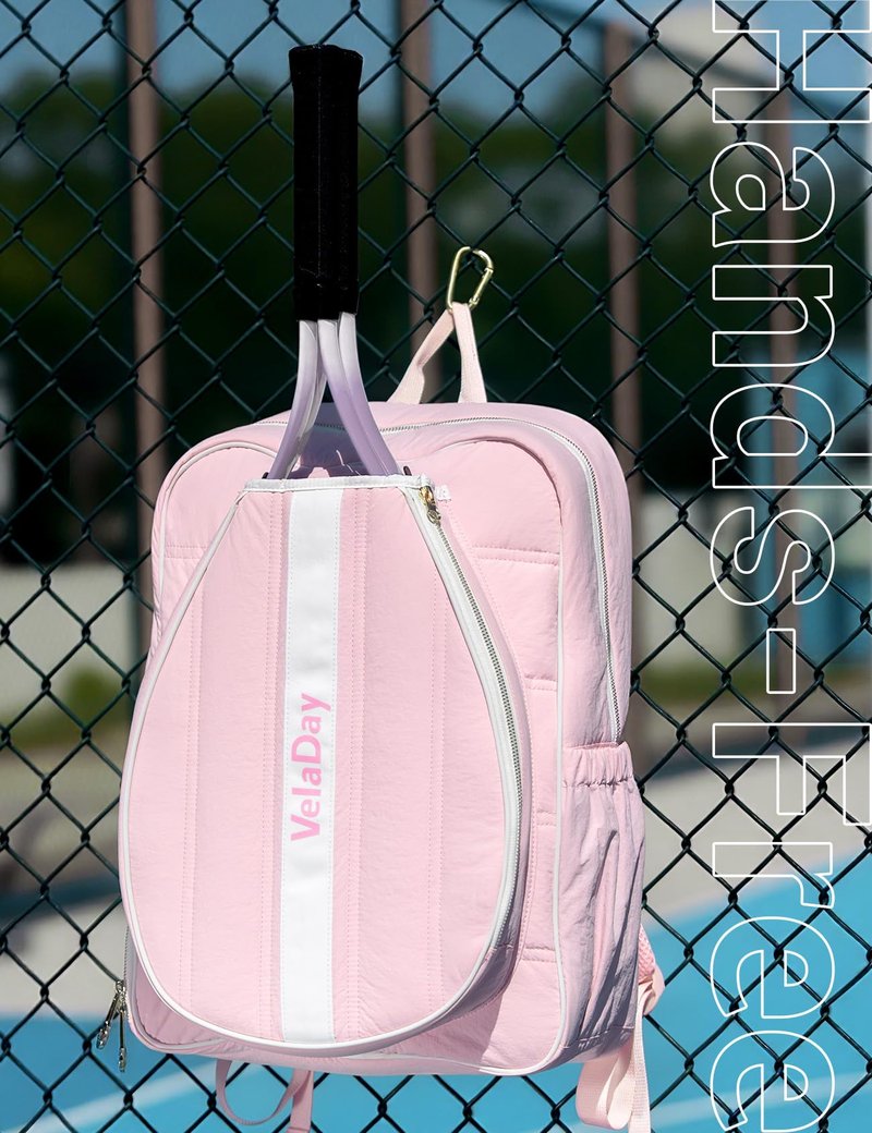 VELADAY Quilted Tennis Bag for Women Men- Large Tennis Backpack Holds 2 Rackets with Ventilated Shoe Compartment & Wet Pocket