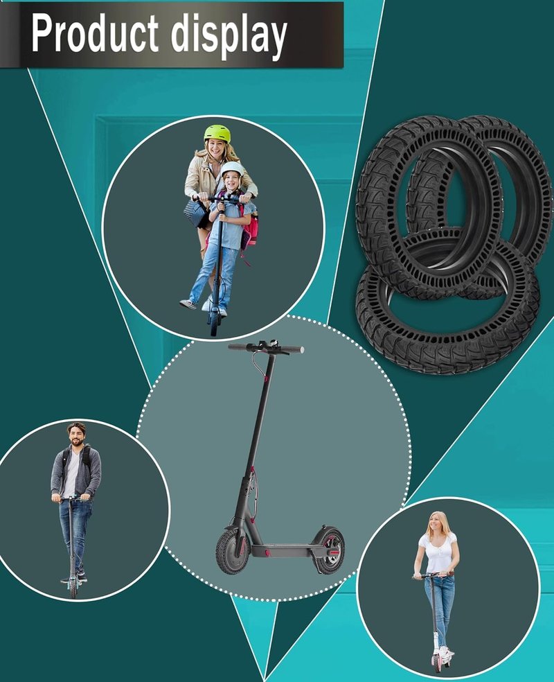 GYL 9 Inch Scooter Tire, 9x2.25 Off-road tyre, Replacement for All 8.5 inch 50/75-6.1 Original Tire Fit for Gotrax GXL V2 XR/Apex XL/G3 Plus, Hiboy S2, Xiaomi M365/Pro 2, Solid Tubeless
