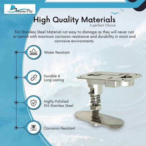 MARINE CITY 316 Grade Stainless Steel Boat Cam Latch Marine Grade T-Handle 3-13/16 x 3 Inches for Fishing Boats – Yachts – Marines – Ships (Pack of 1)