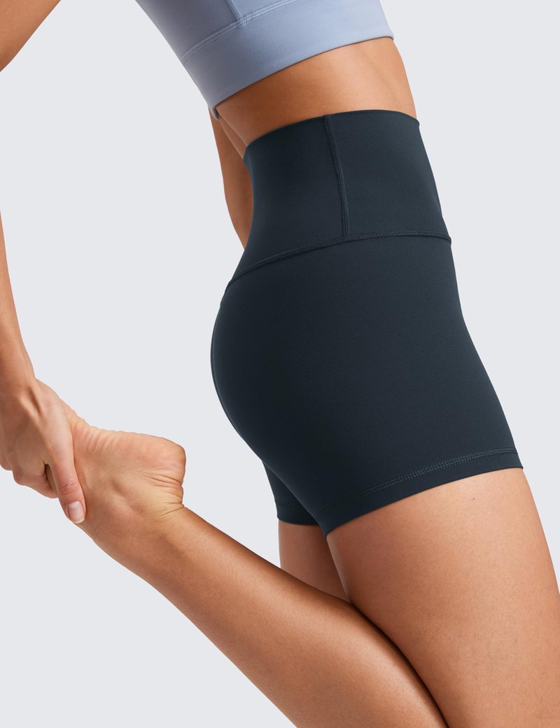 CRZ YOGA Butterluxe Biker Shorts 4'' - High Waisted Booty Workout Volleyball Yoga Womens Spandex True Navy X-Small