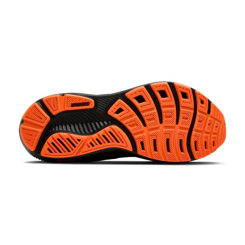 Brooks Men’s Ghost 17 Neutral Running Shoe - Black/Orange - 7 Medium