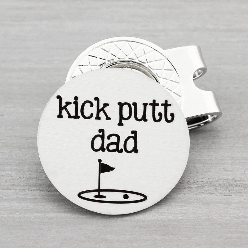 Kick Putt Dad Golf Ball Marker Hat Clip Gift for Daddy Father's Day Gift Golf Gifts for Dad from Kids Son Daughter Golfer Gift for Men