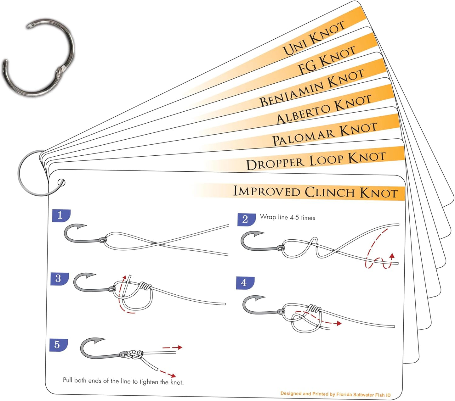 Fishing Knot Tying Guide - Waterproof Knot Cards with Step-by-Step Photos | Easy to Use
