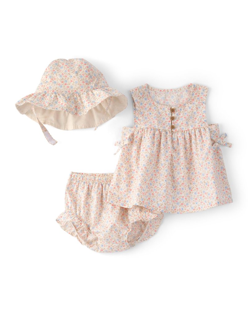 Carter's Girl 3-Piece diaper cover set, Pink Floral, 9M