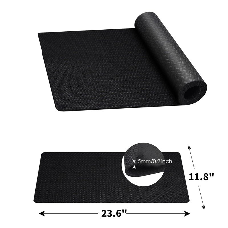 Stepwaver 2 Pack Double Non-Slip Workout Mat for Ellipse Leg Exerciser, 23.6" × 11.8" 0.2" Thick Ellipse Machine Mat, Exercise Mats for Under Desk Ellipticals