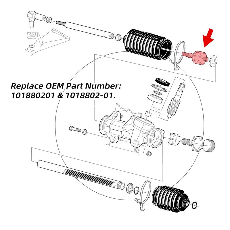 Roykaw Golf Cart Inner Ball Joint and Nut Steering Rack Joint Assembly Compatible with Club Car DS Gas and Electric Since 1997, OEM# 101880201