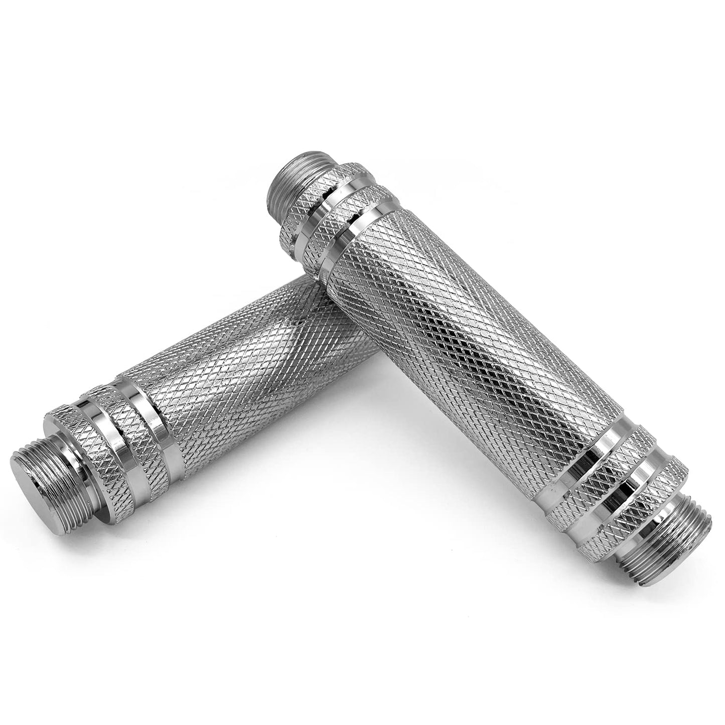 Knurled Male Thread Steel Handles Pair for Northdeer Adjustable Dumbbells - Chrome Dumbbell Accessories
