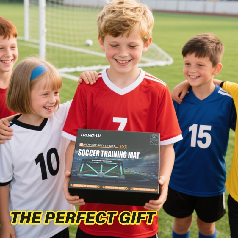 Soccer Training Mat With Technique Video Soccer Training Equipment Includes Football Trainer And Grip Socks Soccer Gifts Improve Coordination Anti-Slip Silent Absorption Mat For Footwork Training