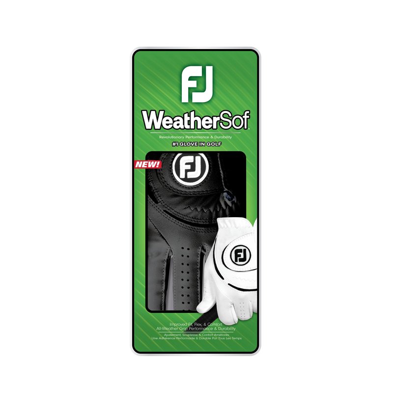 FootJoy Men's WeatherSof Golf Glove, Black, Large, Worn on Left Hand