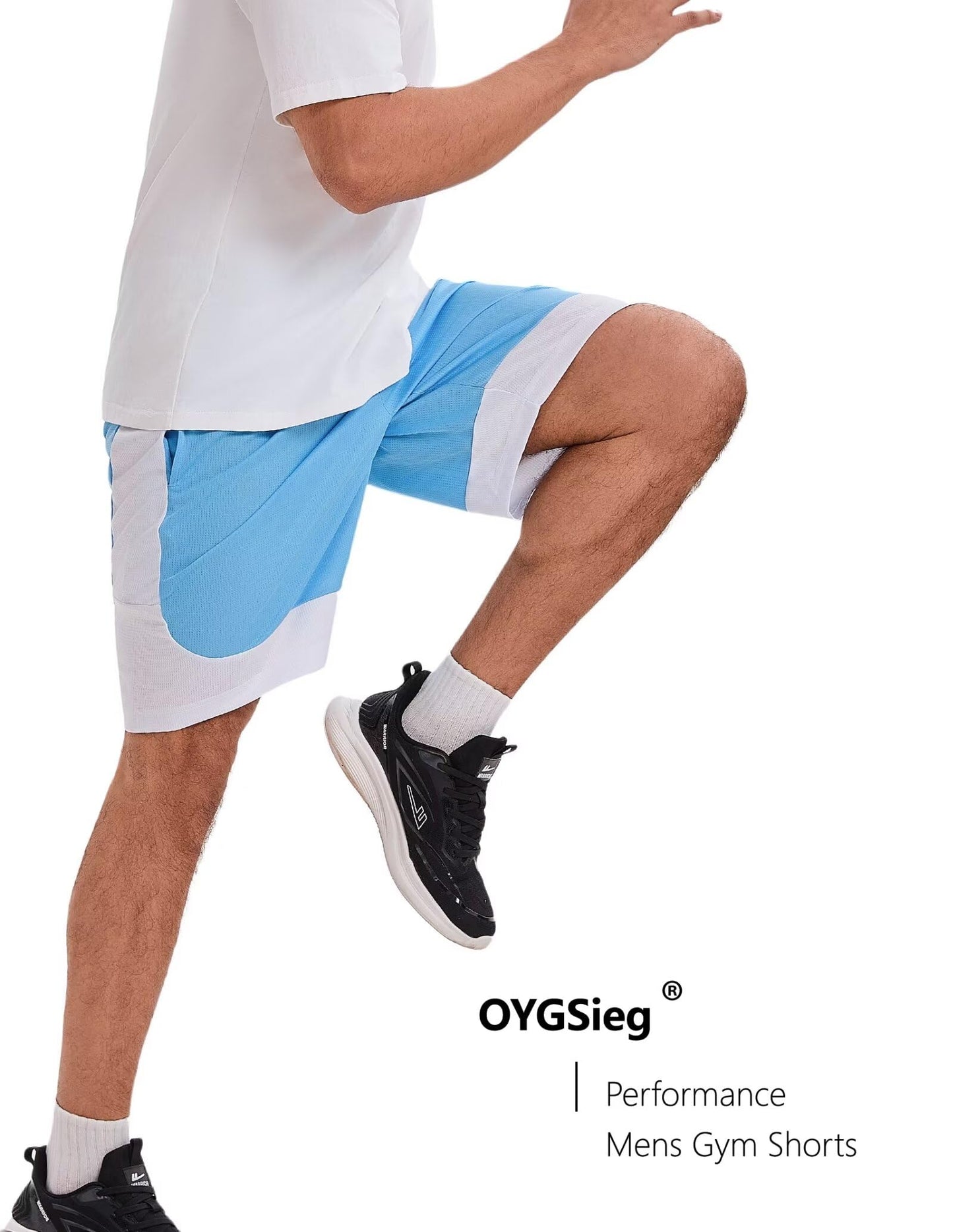 OYGSieg 6 Pack Mens Mesh Athletic Basketball Shorts Gym Shorts with Pockets, Quick Dry Workout Running Shorts Casual for Men L