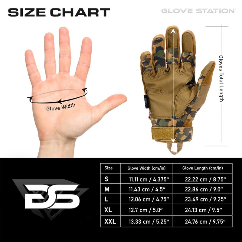 Glove Station Gloves for Men – Touchscreen Utility Gear with Hard Knuckle Protection Used in Motorcycle, Airsoft, & Outdoor Work Camouflage - Hard Knuckle X-Large