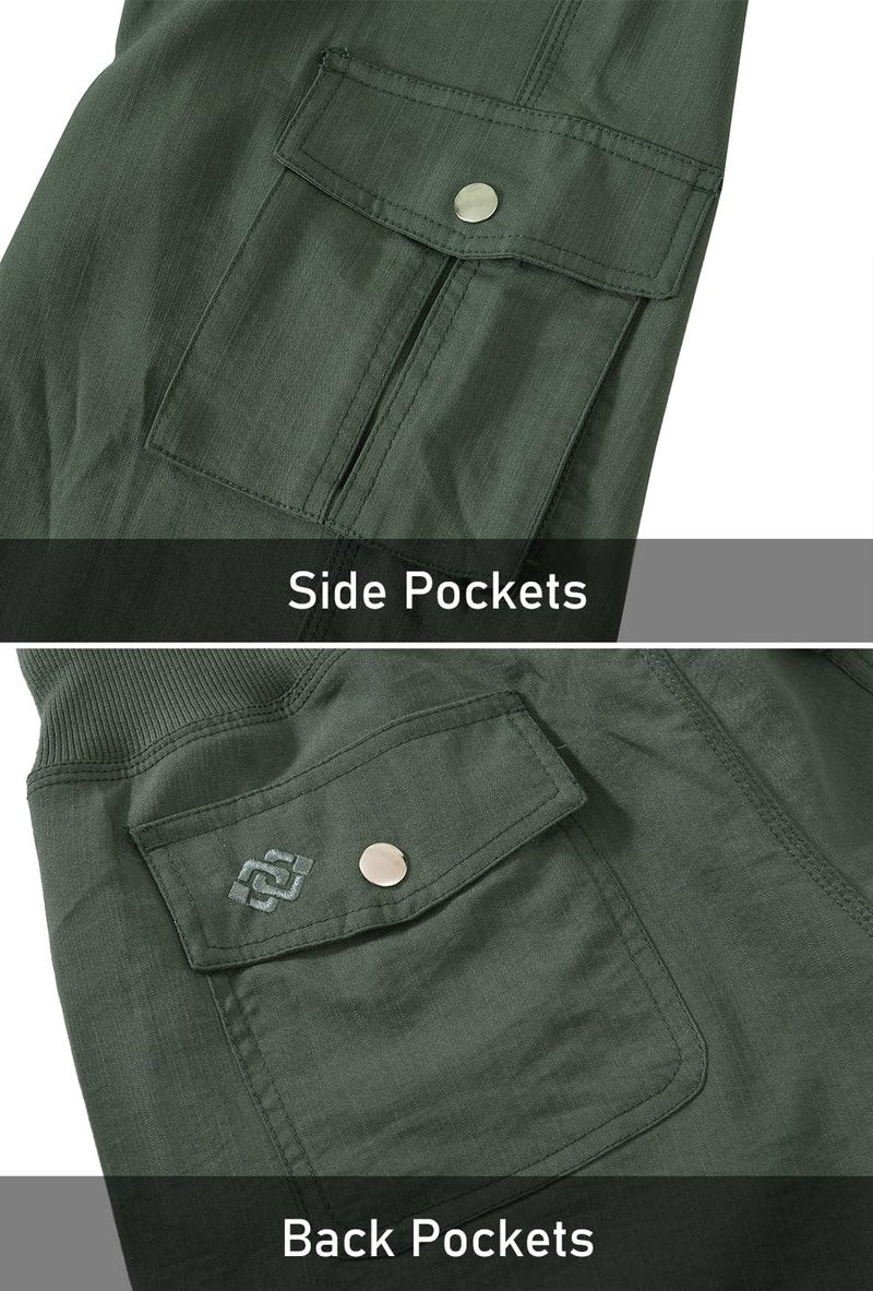 Womens Hiking Cargo Shorts Dry Fit Stretch Athletic Shorts with Pockets Army Green X-Small
