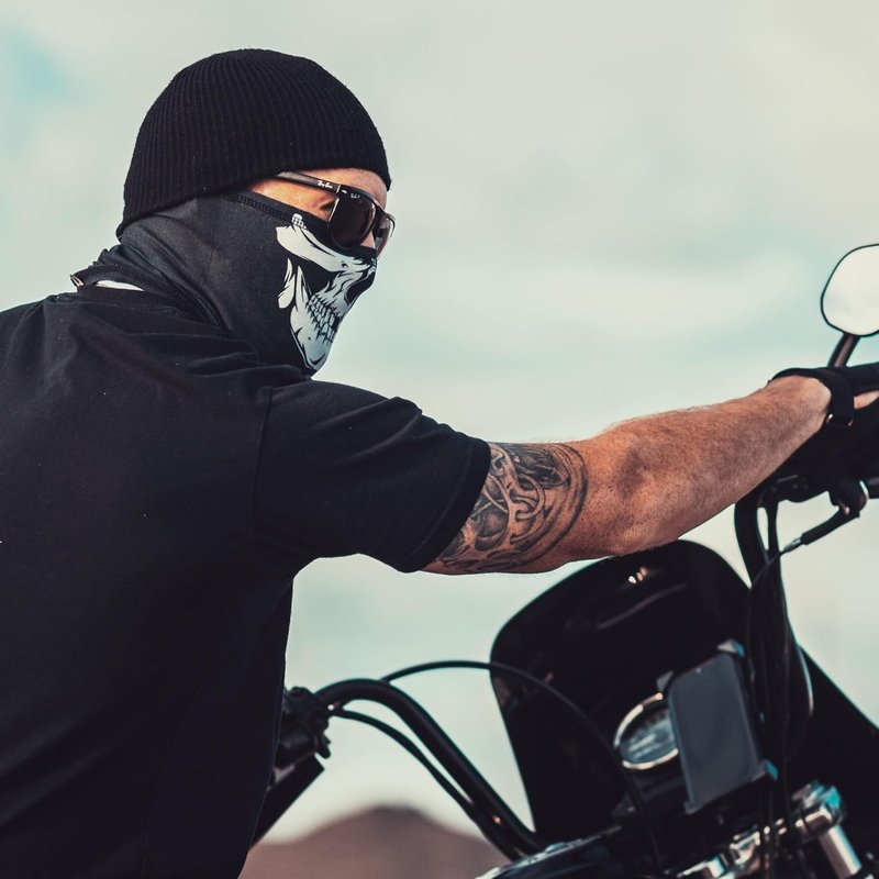 Skull Motorcycle Face Mask - Winter Ski & Snowboard Protection | Unisex, Black