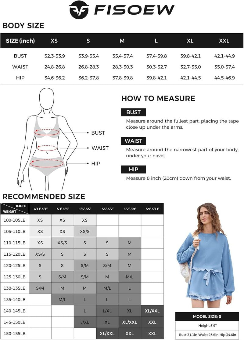 Women's Color Block Ruffle Cropped Sweatshirt & Drawstring Waist Shorts Lounge Set | Comfortable Casual Outfit