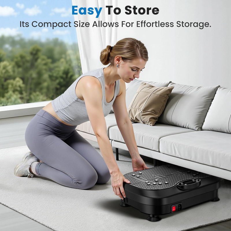 NISILIN Vibration Plate Exercise Machine for Lymphatic Drainage with 200 Levels, Whole Body Fitness Workout Equipment Stand Shake Board Sport Gym for Weight Loss Fat Burner for Women Men (Black)