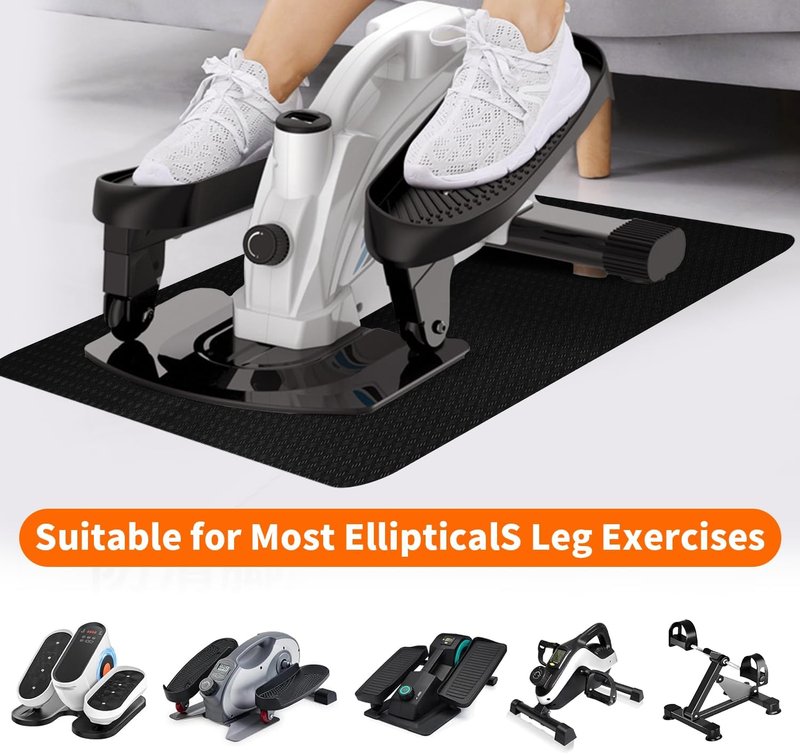 Double-Sided Non-Slip Workout Mat - 23.6" x 17" for Elliptical Machines | Stability & Floor Protection