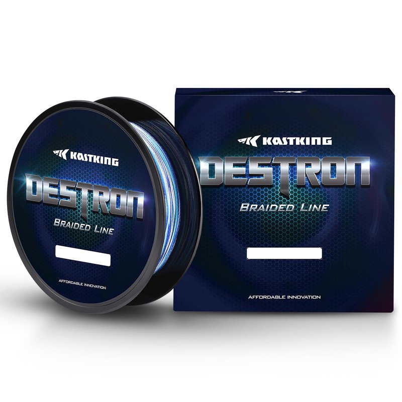 KastKing Destron Braided Fishing Line, Blue Camo , 300 yds-8lb-0.13mm